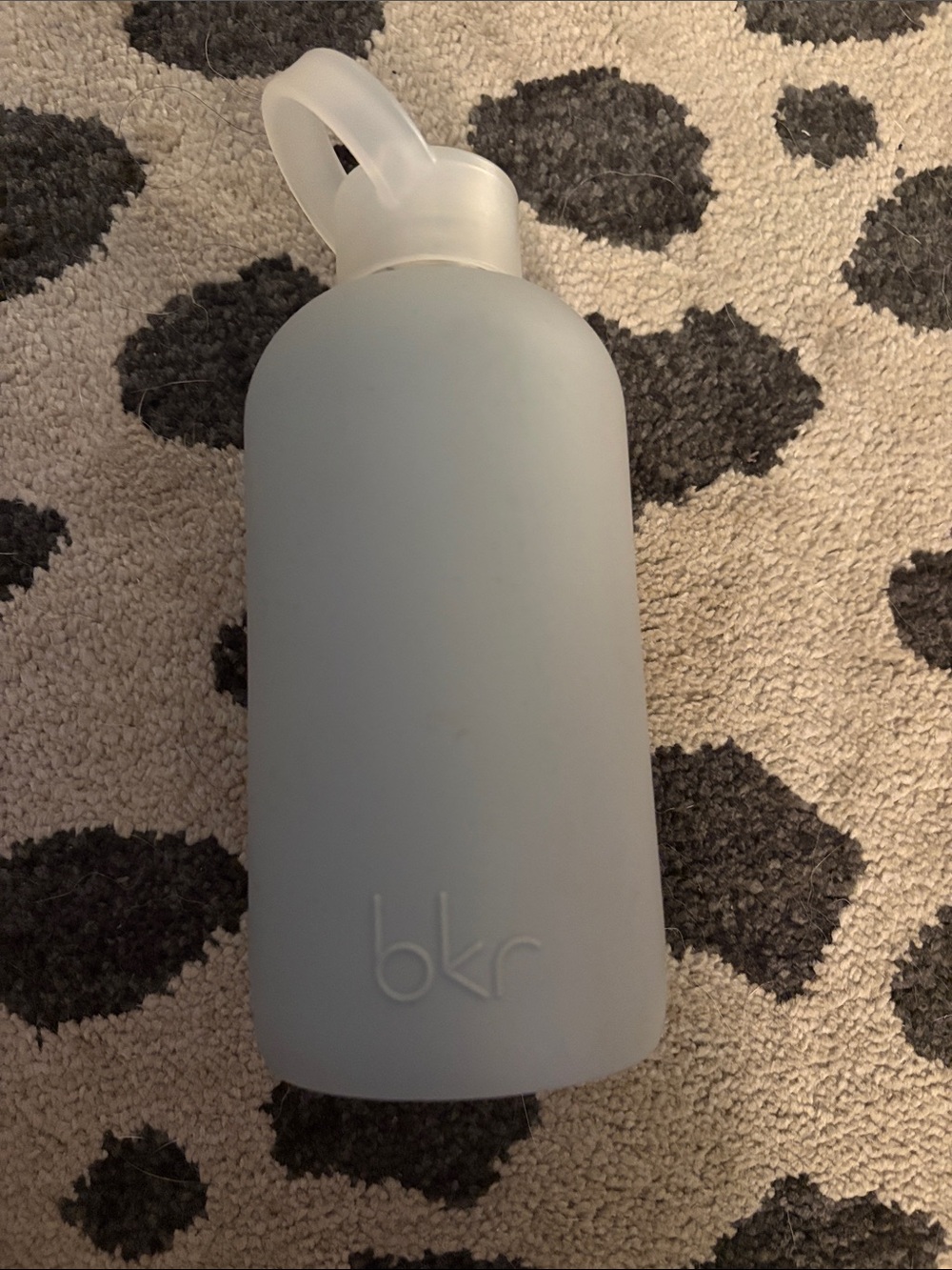 bkr Sky Blue Silicone Bottle with White Loop Cap